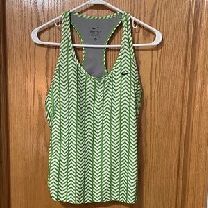 Nike Women's Dri Fit Lime Green Chevron Racerback Tank Top